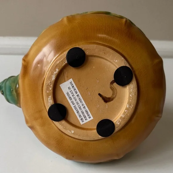 Ceramic Bamboo-Inspired Teapot w/Frog & Handle & 2 cans of The Republic of Tea - Picture 9 of 16